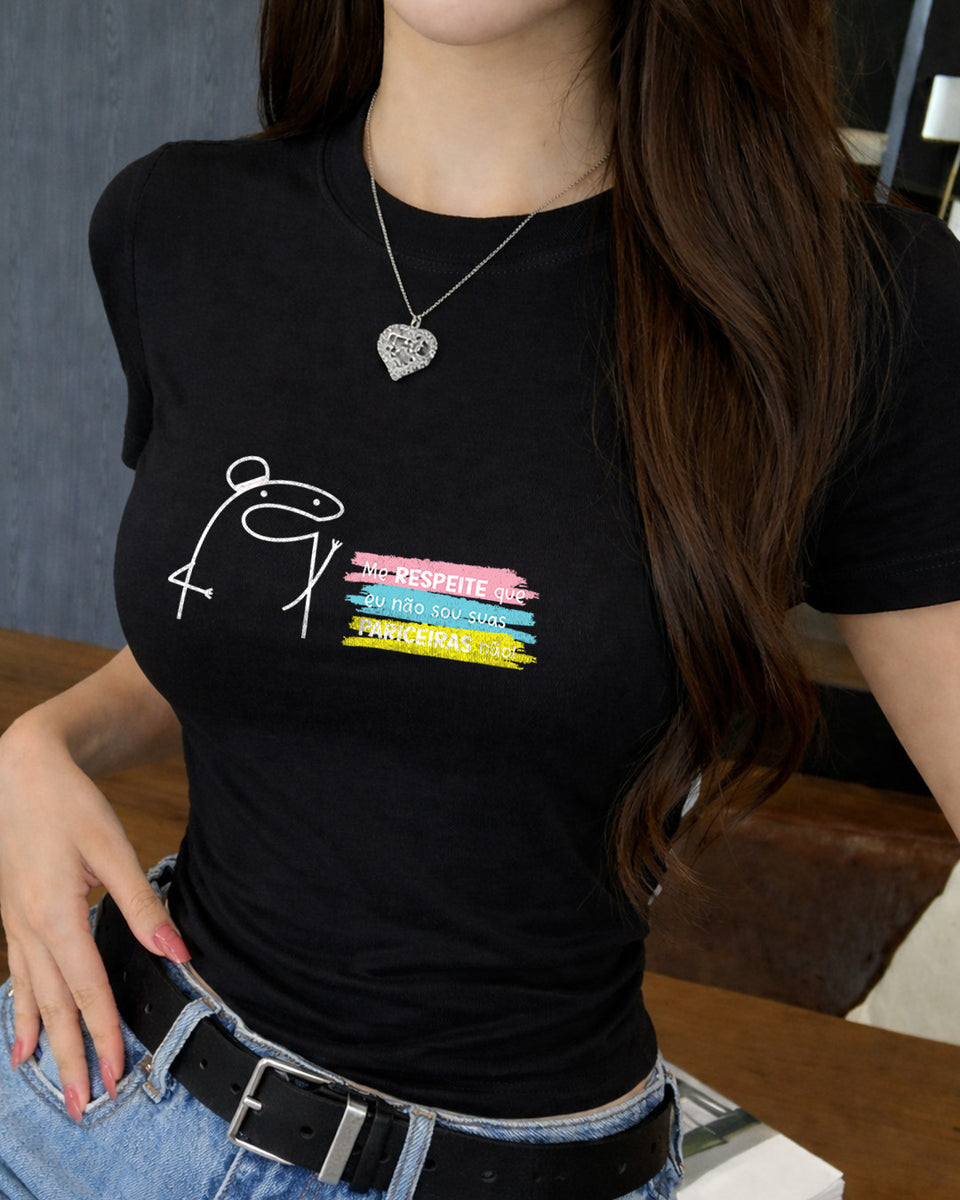 Camiseta 100% Algodão Feminina "Suas Pariceiras Não" Dia Das Mães