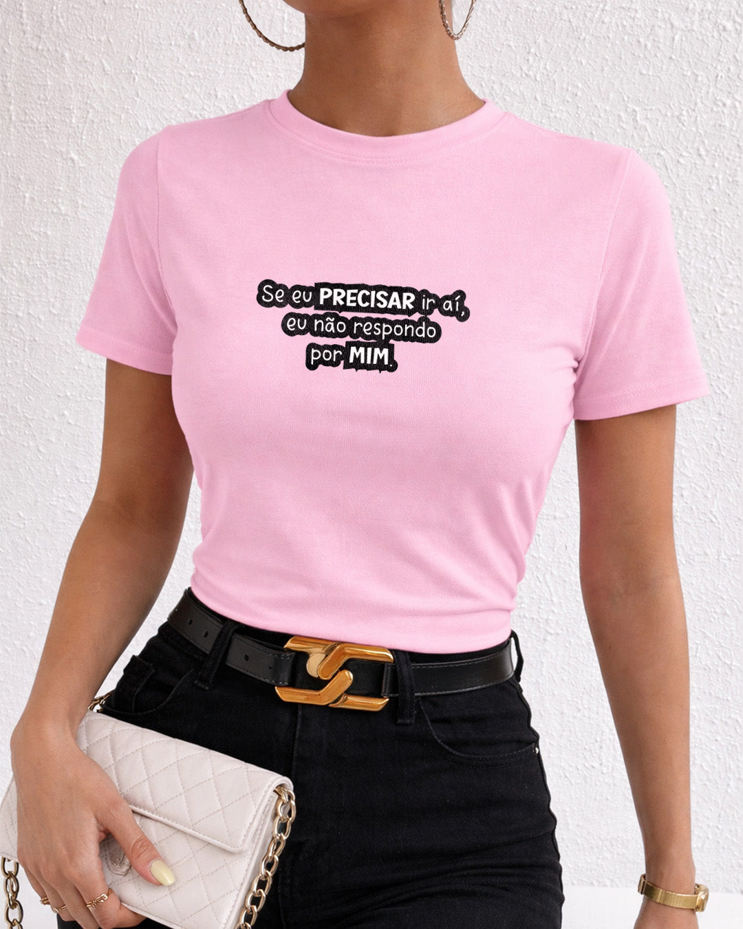 Camiseta Feminina 100% Algodão "Se Eu Precisar Ir Aí" Dia Das Mães