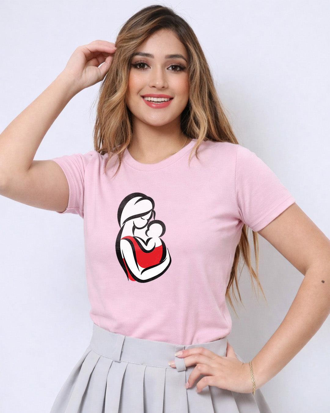 Camiseta Feminina 100% Algodão "Amor Puro De Mãe" Dia Das Mães
