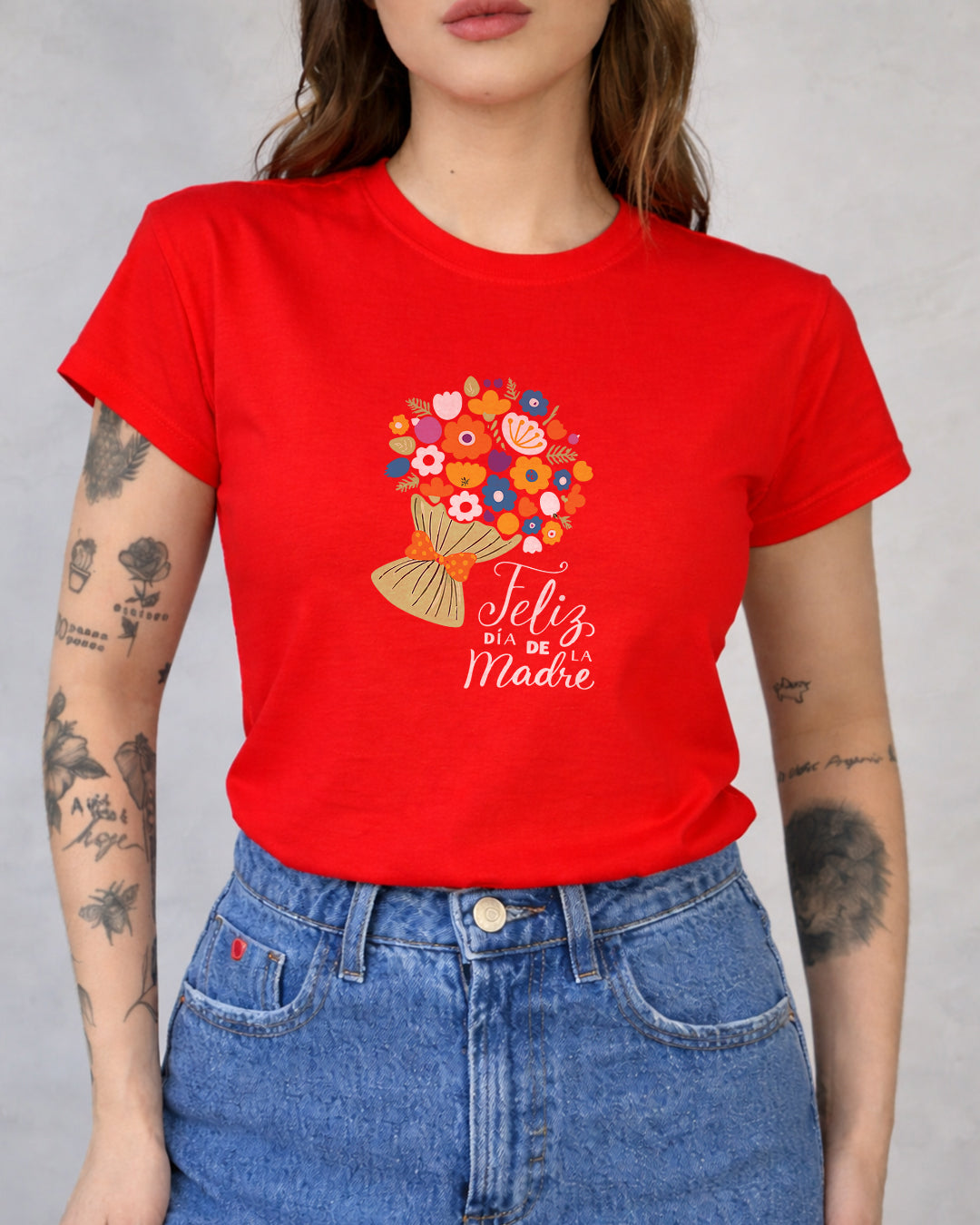 Camiseta Feminina 100% Algodão "Feliz Dia De La Madre" Dia Das Mães