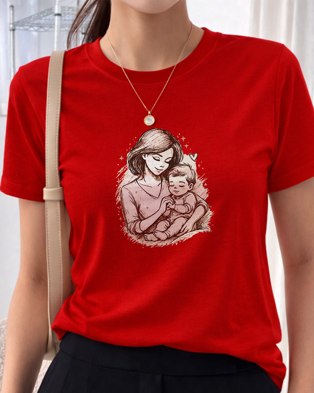 Camiseta Feminina Dia Das Mães "Amor De Mãe Em Cada Abraço" 100% Algodão