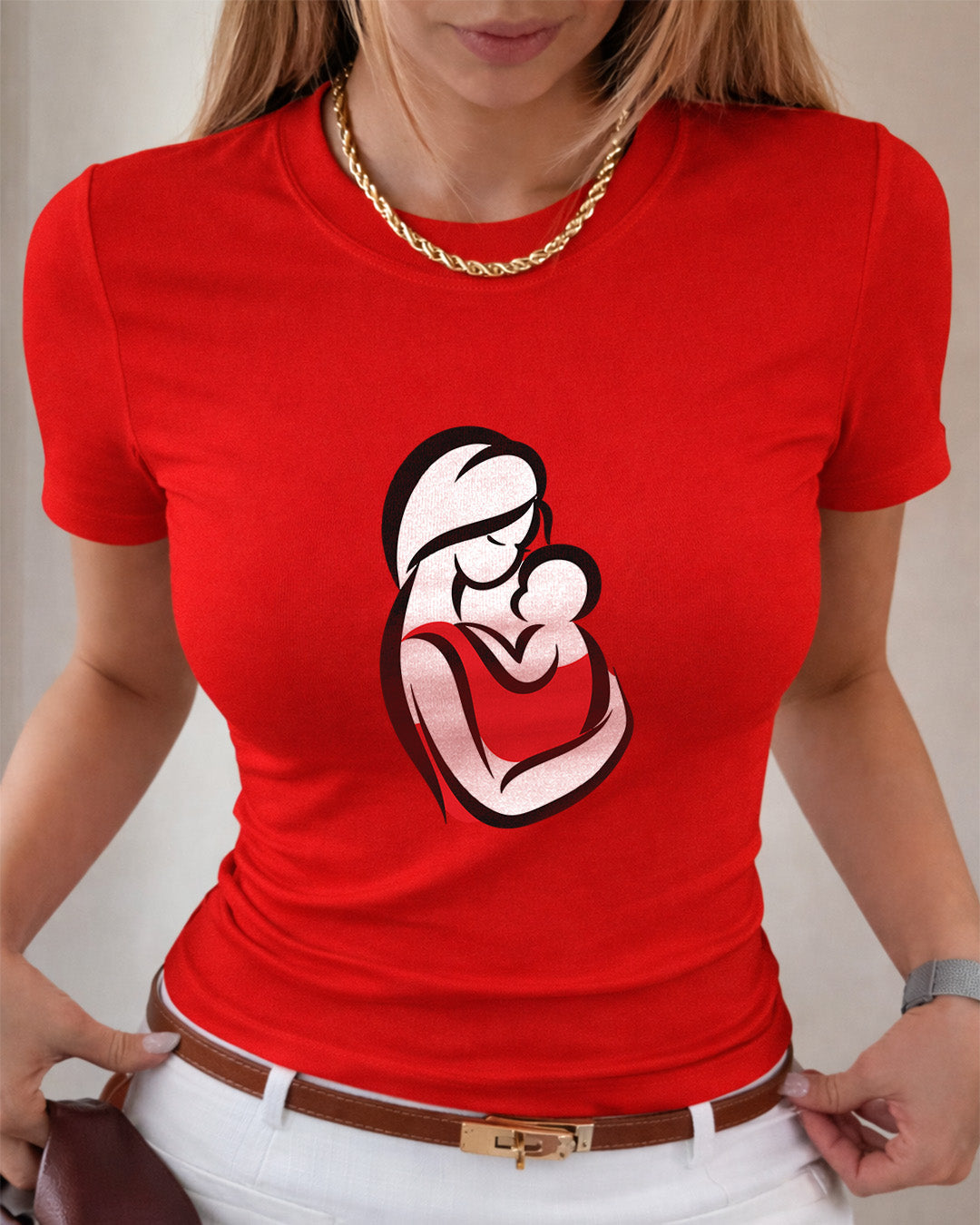 Camiseta Feminina 100% Algodão "Amor Puro De Mãe" Dia Das Mães