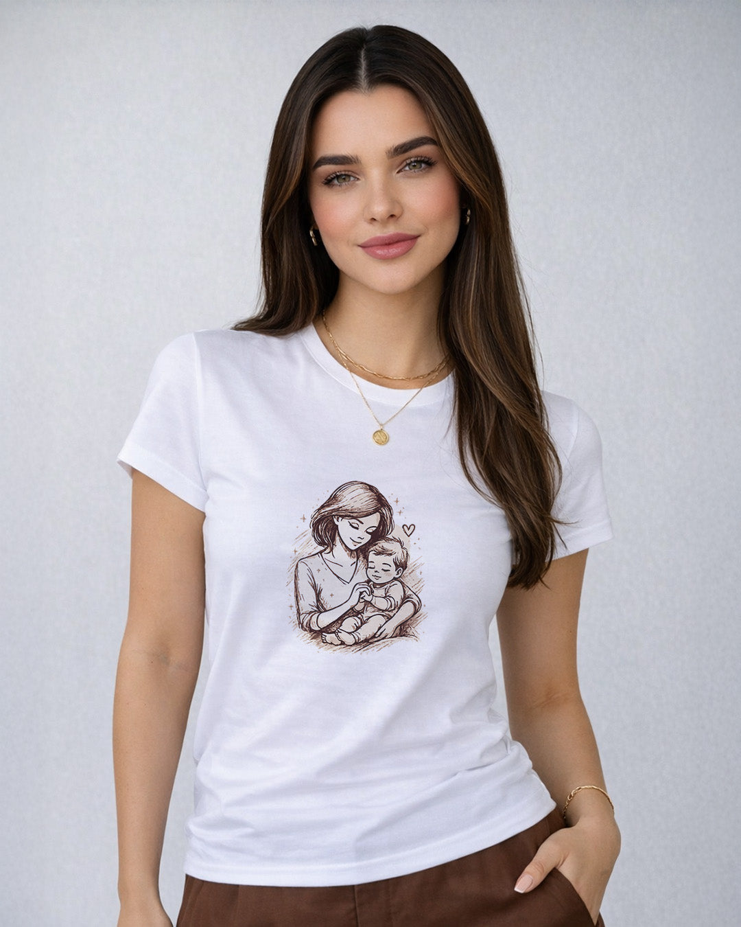 Camiseta Feminina Dia Das Mães "Amor De Mãe Em Cada Abraço" 100% Algodão