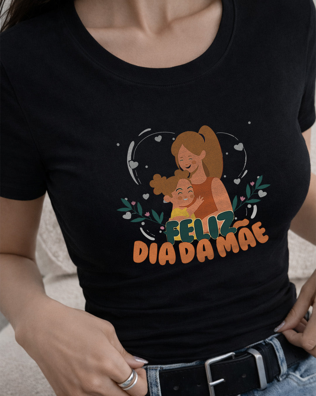 Camiseta Dia Das Mães Feminina "Feliz Dia Da Mãe" 100% Algodão