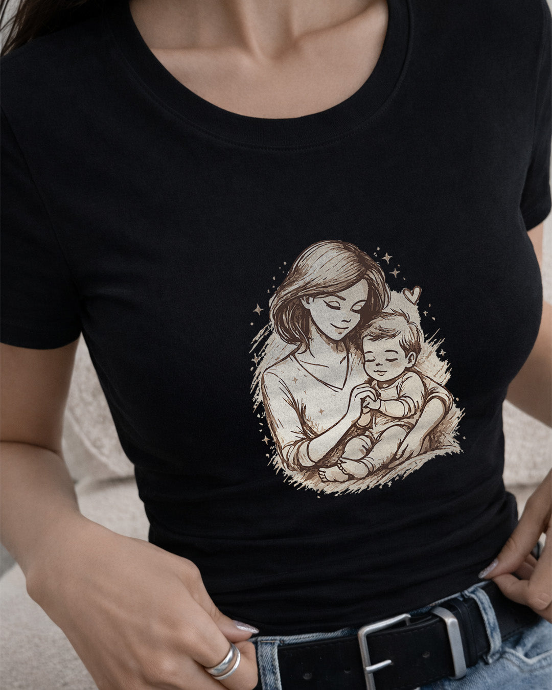 Camiseta Feminina Dia Das Mães "Amor De Mãe Em Cada Abraço" 100% Algodão