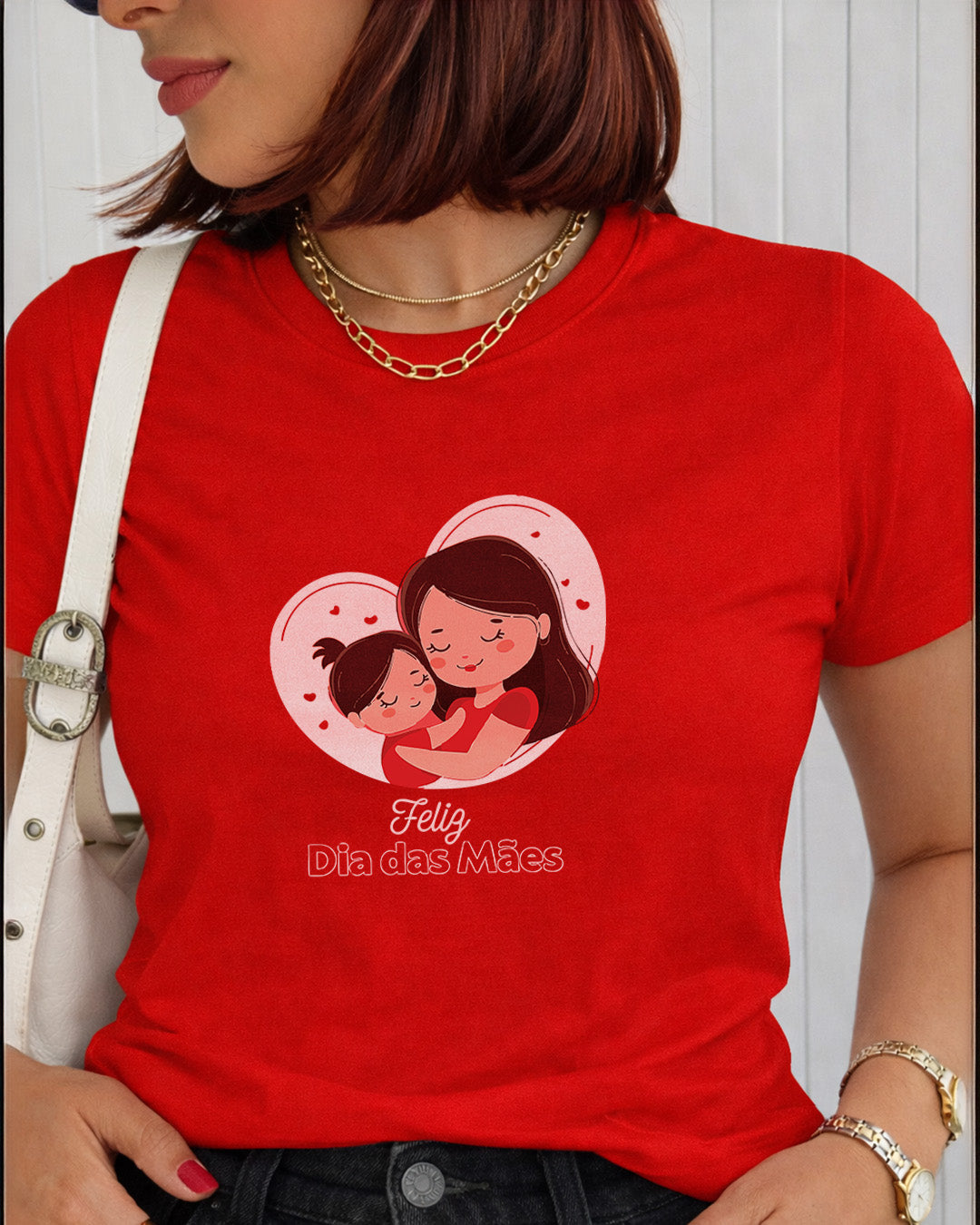 Camiseta Feminina 100% Algodão "Feliz Dia Das Mães Fofo" Dia Das Mães