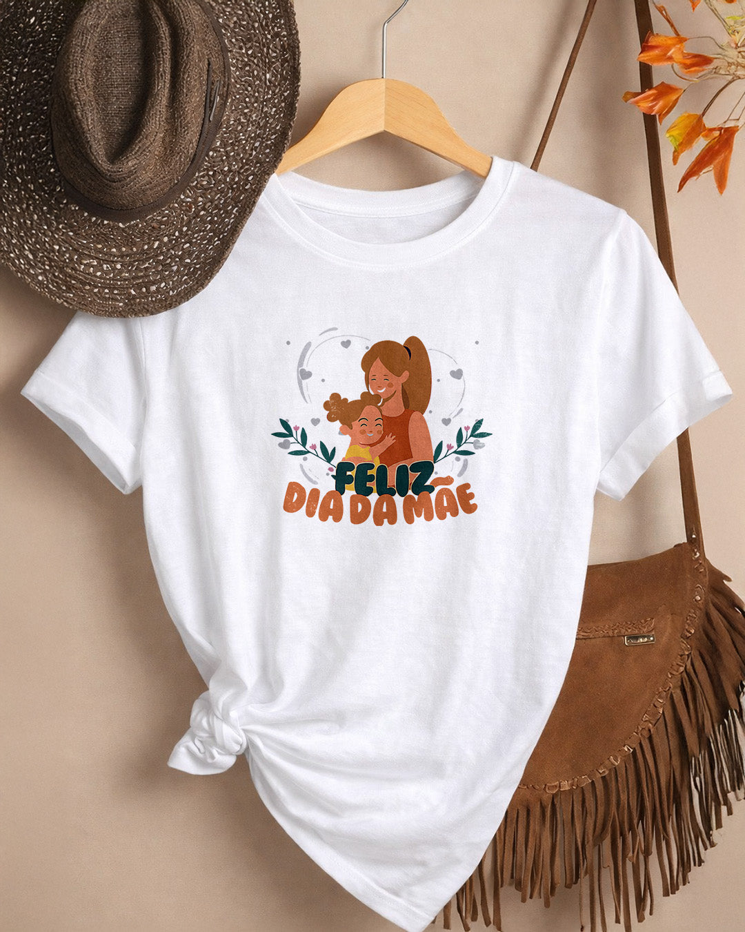 Camiseta Dia Das Mães Feminina "Feliz Dia Da Mãe" 100% Algodão