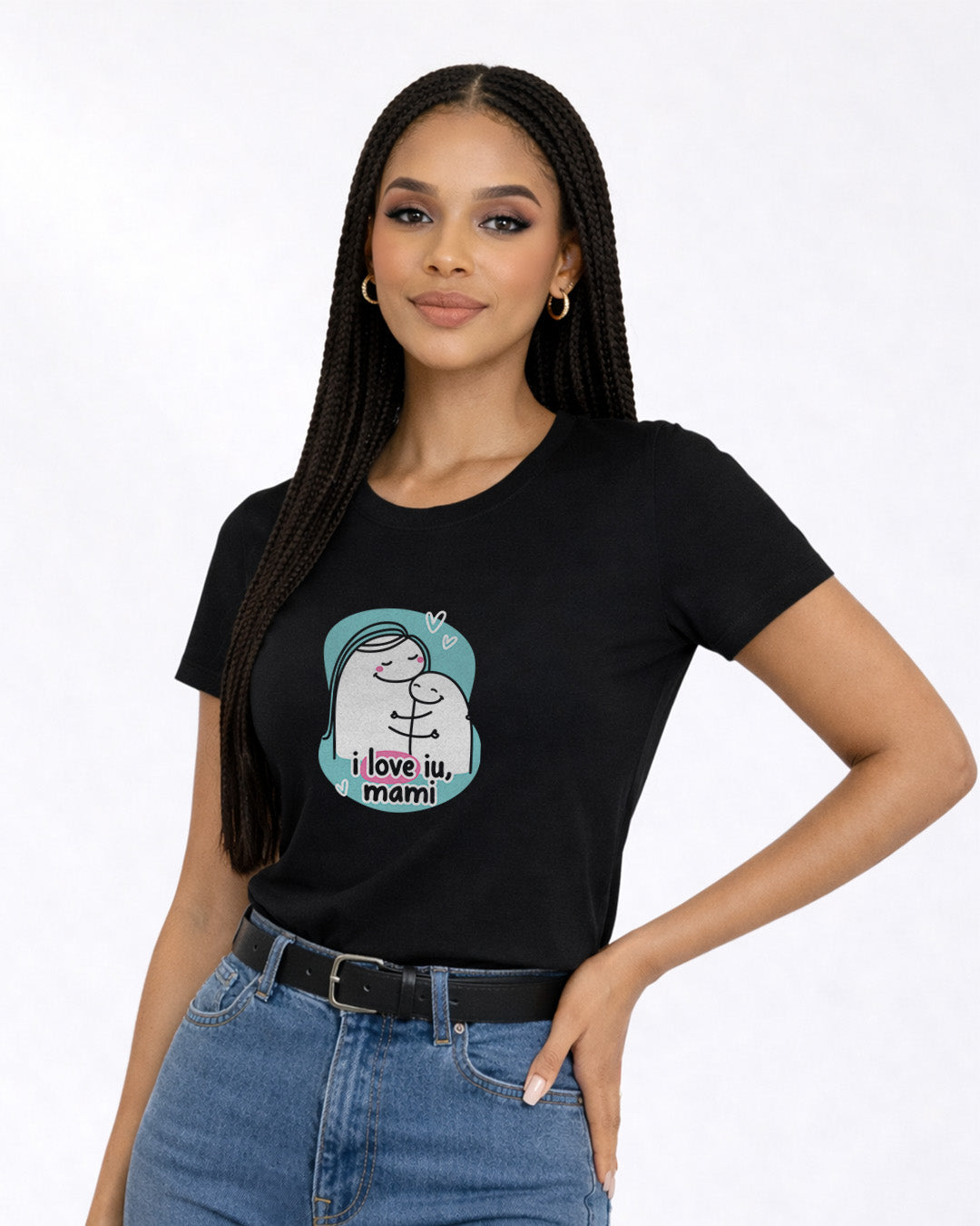 Camiseta Feminina Dia Das Mães "I Love U Mami" 100% Algodão