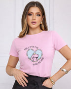 Camiseta 100% Algodão Feminina "Amor De Mãe Mais Bonito Que Existe" Dia Das Mães