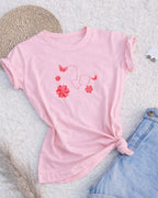 Camiseta 100% Algodão Feminina "Amor De Mãe É Eterno" Dia Das Mães