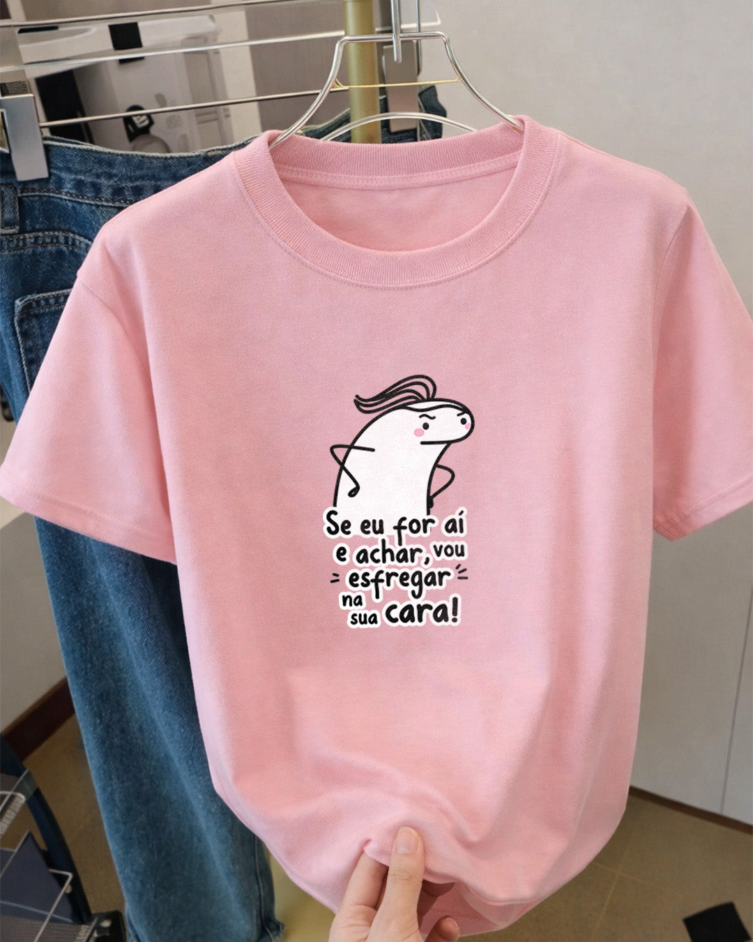 Camiseta Feminina 100% Algodão Frase "E Achar" Dia Das Mães