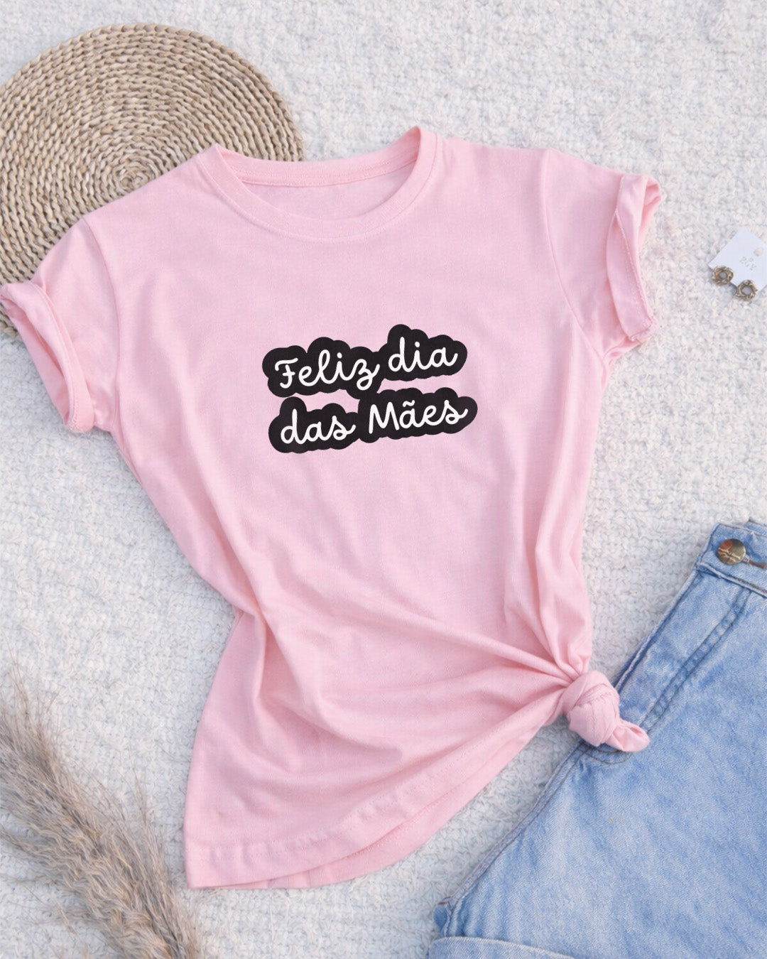 Camiseta Feminina "Feliz Dia Das Mães Especial" 100% Algodão Dia Das Mães