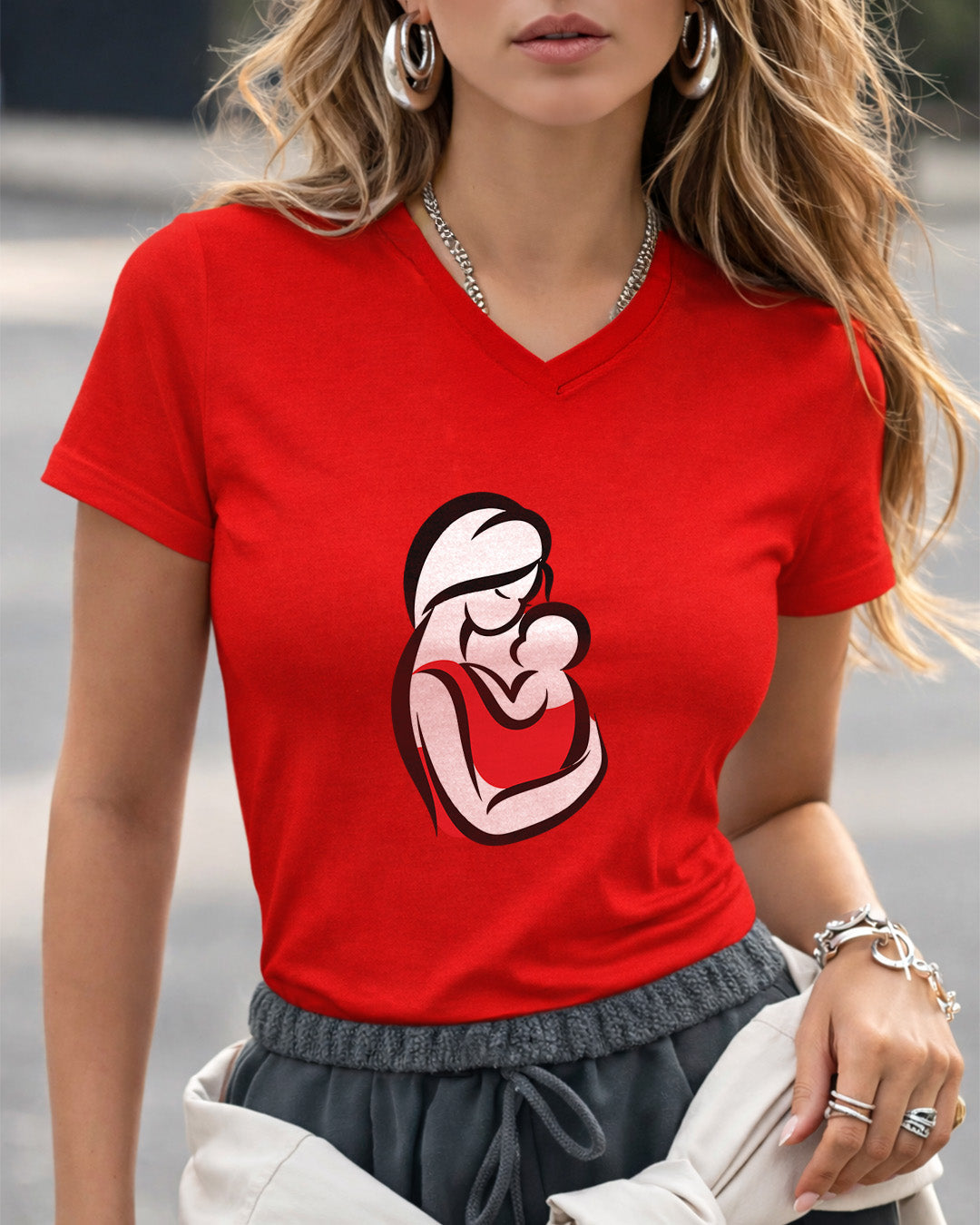 Camiseta Feminina 100% Algodão "Amor Puro De Mãe" Dia Das Mães