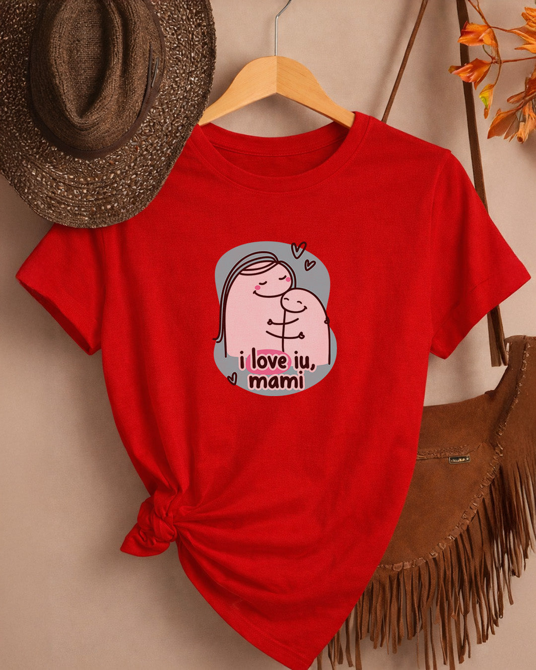 Camiseta Feminina Dia Das Mães "I Love U Mami" 100% Algodão