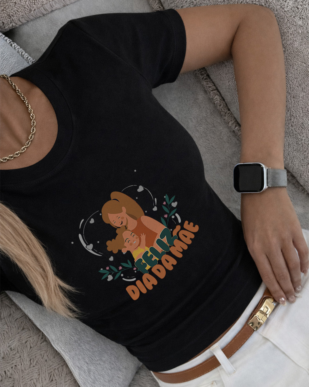 Camiseta Dia Das Mães Feminina "Feliz Dia Da Mãe" 100% Algodão