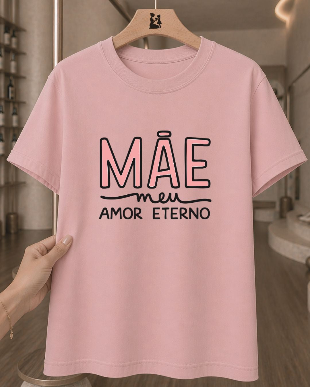Camiseta 100% Algodão Feminina "Mãe Meu Amor Eterno" Dia Das Mães