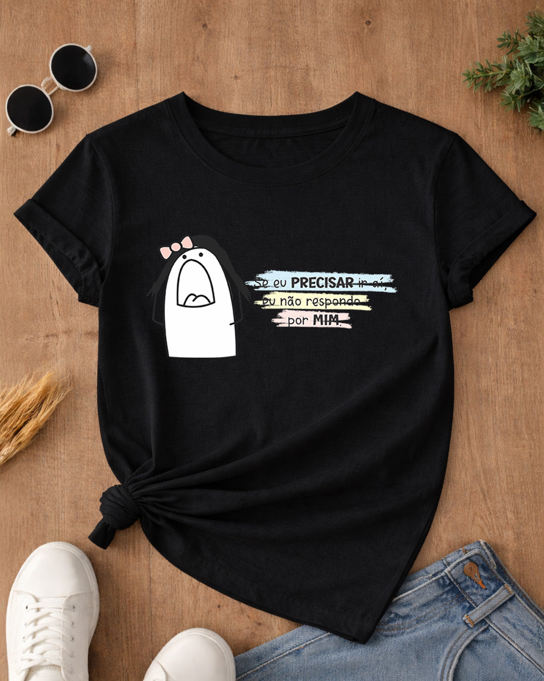 Camiseta Feminina 100% Algodão "Se Eu Precisar Ir Aí" Dia Das Mães