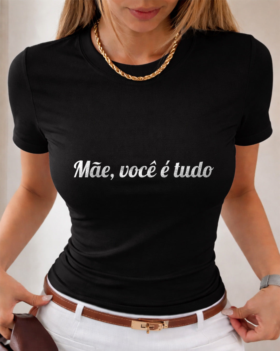 Camiseta Feminina 100% Algodão "Mãe Você É Meu Tudo" Dia Das Mães