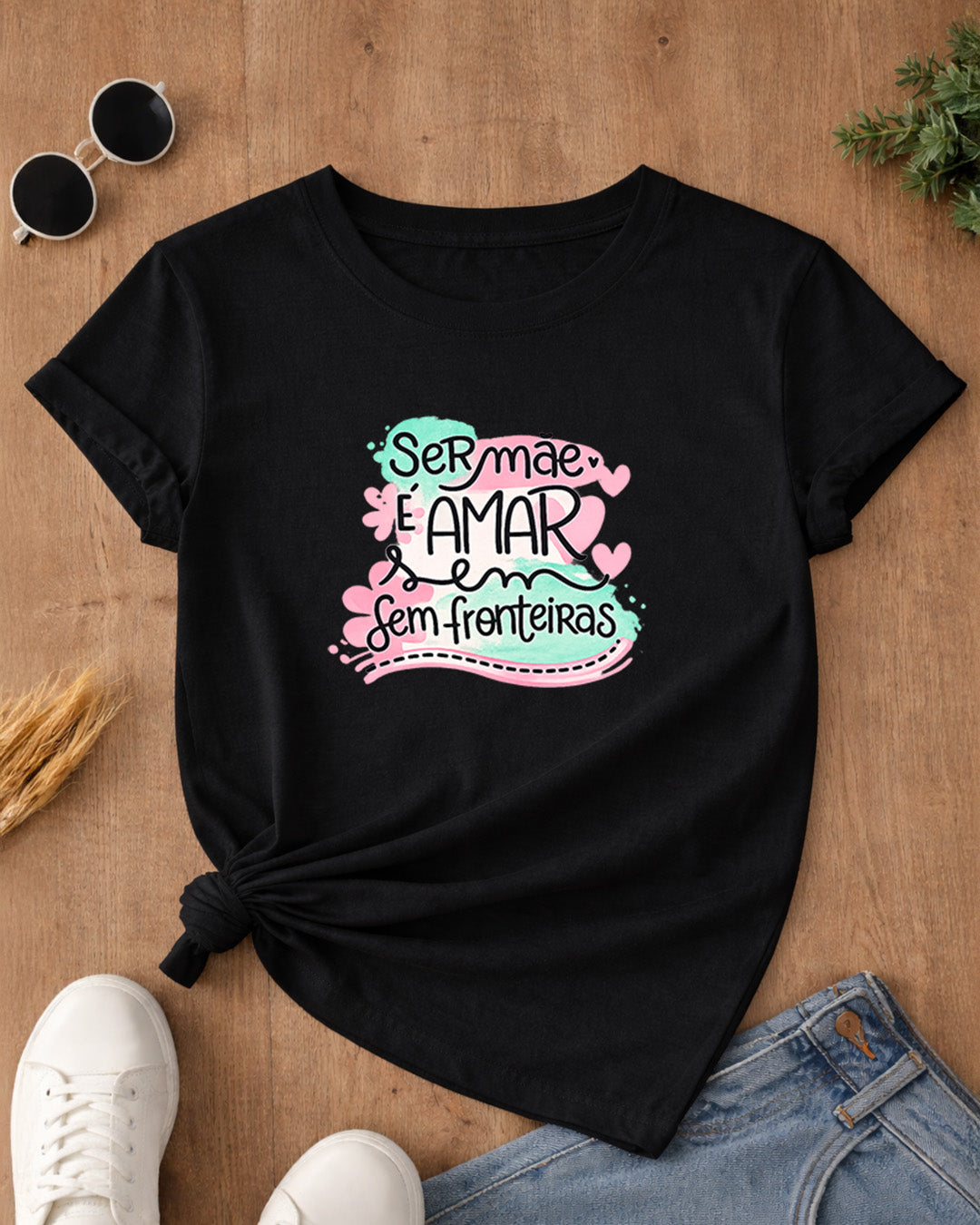 Camiseta Feminina 100% Algodão "Ser Mãe" Dia Das Mães