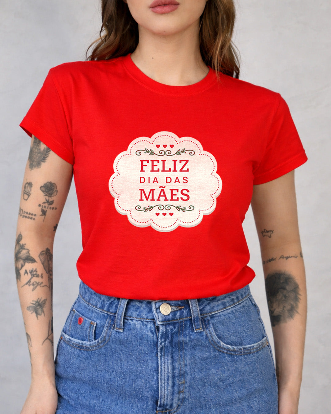 Camiseta Feminina 100% Algodão "Feliz Dia Das Mães Vintage" Dia Das Mães