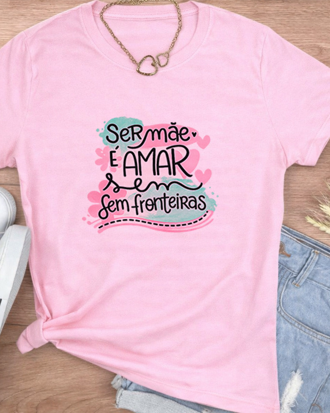 Camiseta Feminina 100% Algodão "Ser Mãe" Dia Das Mães