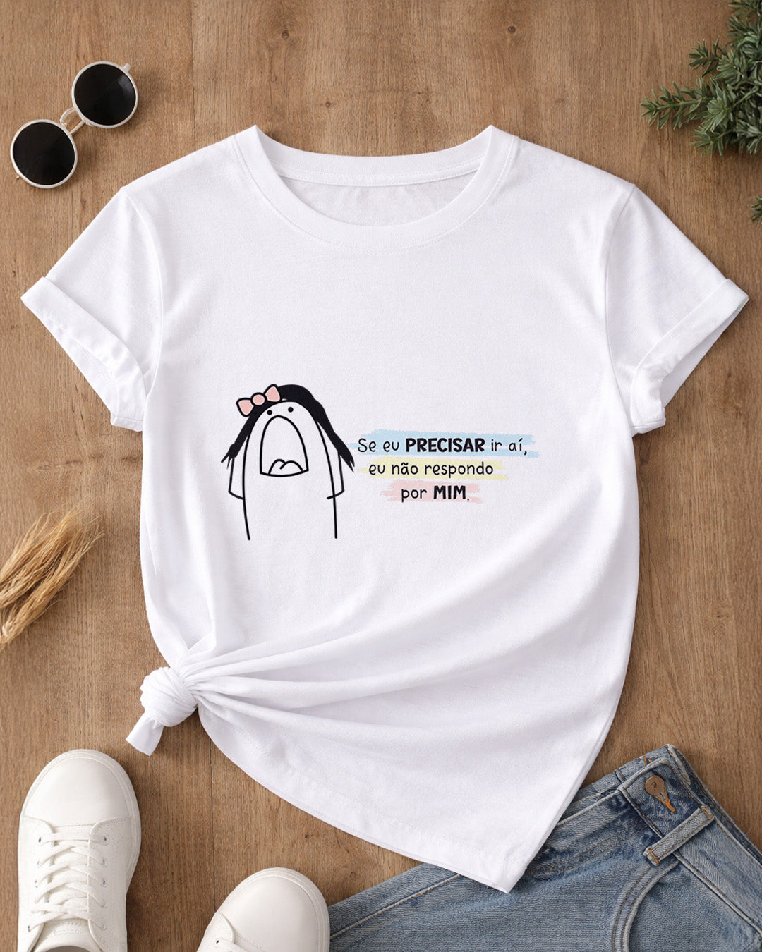 Camiseta Feminina 100% Algodão "Se Eu Precisar Ir Aí" Dia Das Mães