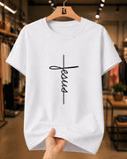 Camiseta Cristã Jesus Cruz Minimalista