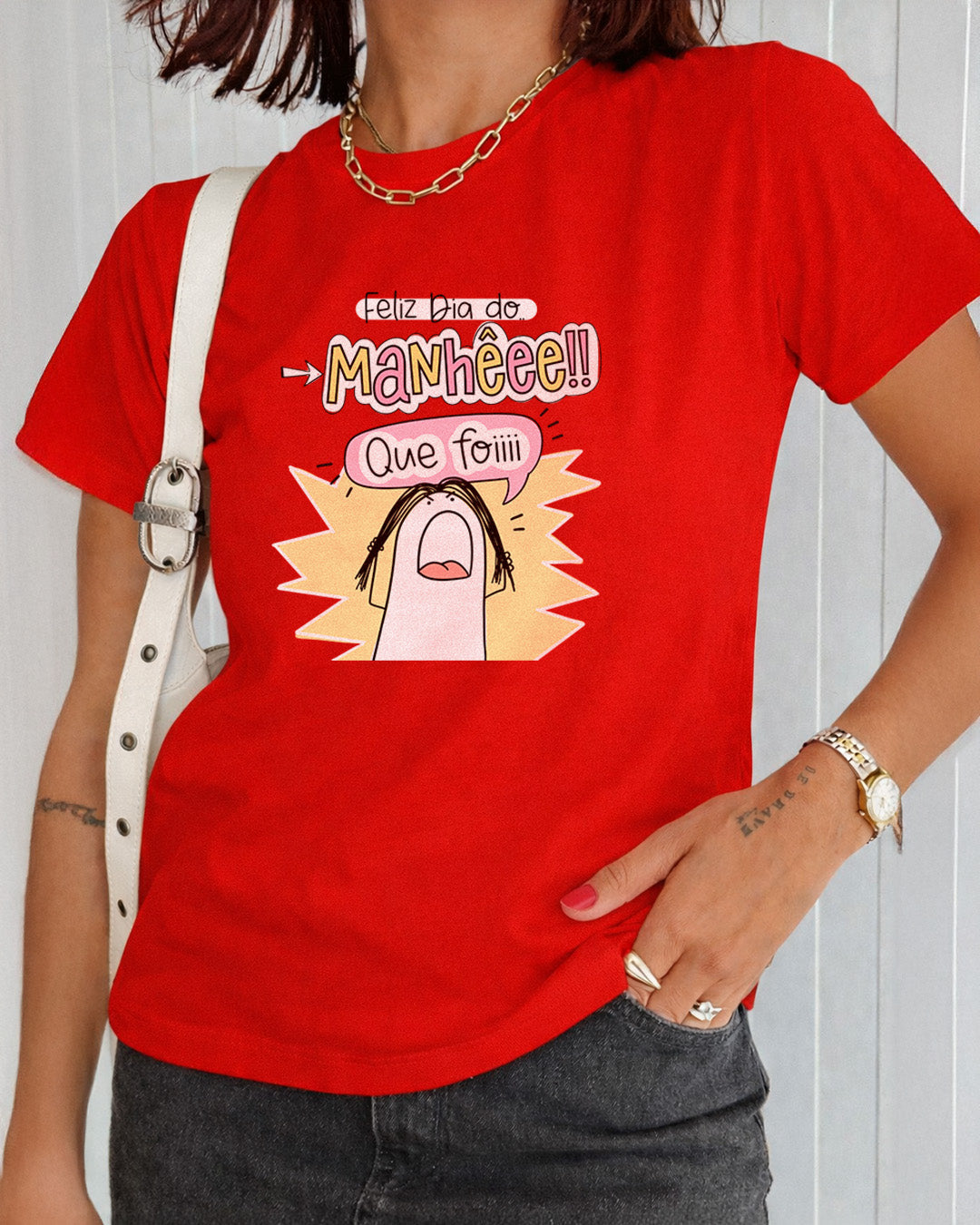 Camiseta Feminina 100% Algodão "Manhê Que Foi" Dia Das Mães