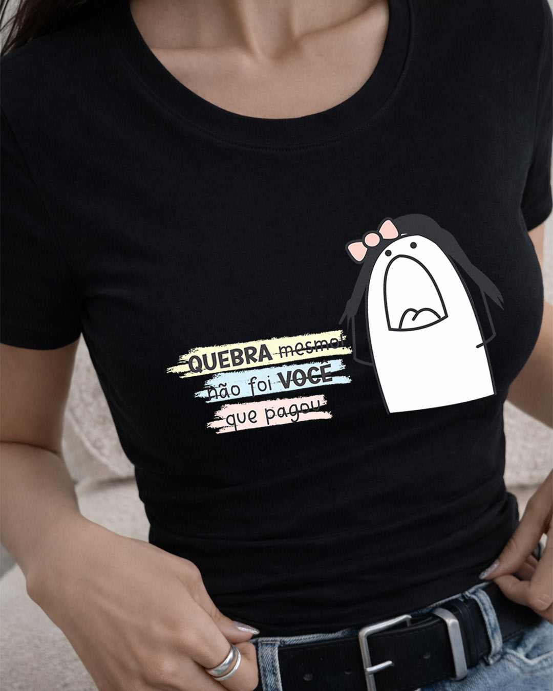 Camiseta Feminina 100% Algodão "Mãe Quebra Mesmo" Dia Das Mães