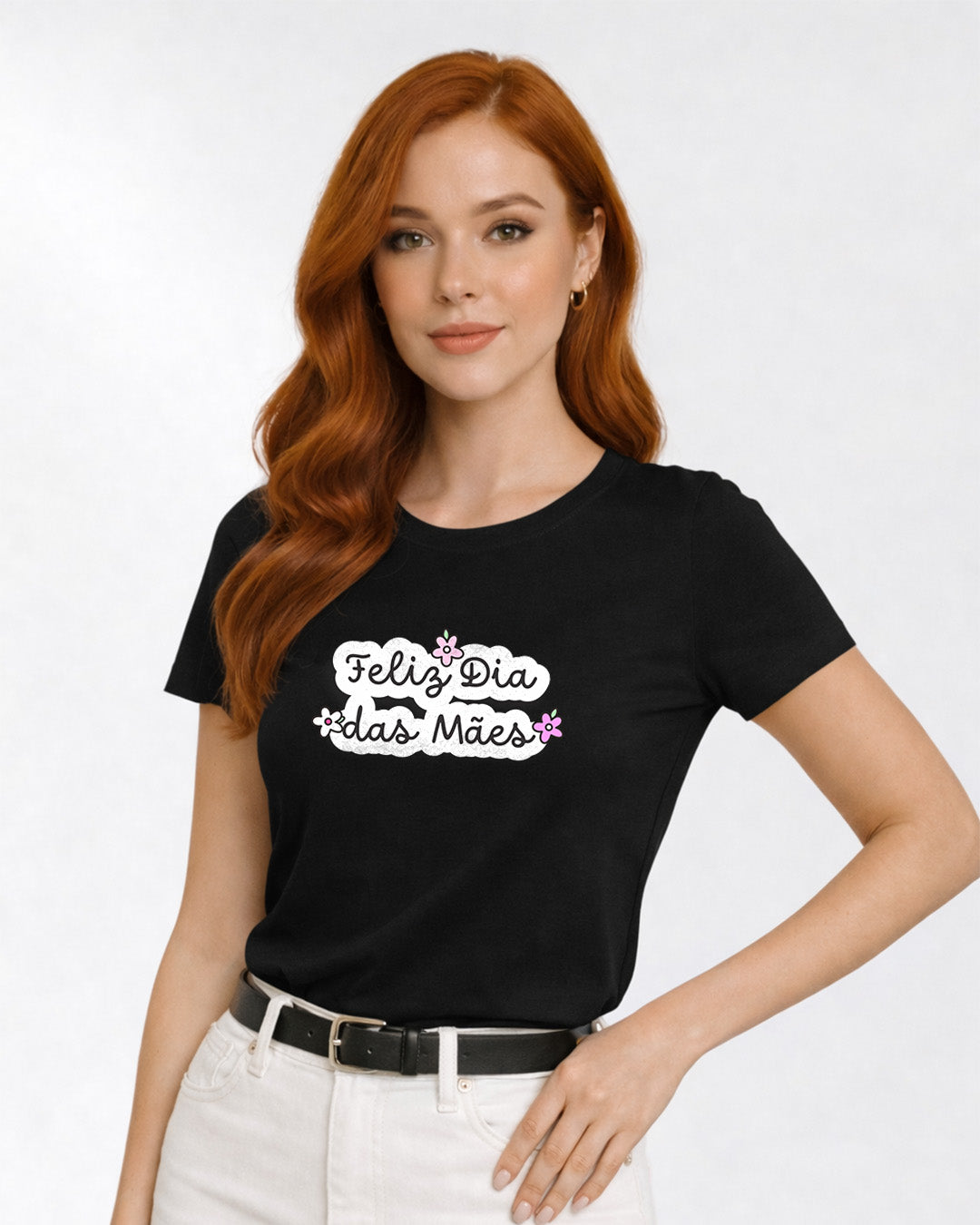 Camiseta Feminina 100% Algodão "Feliz Dia Das Mães Delicado" Dia Das Mães