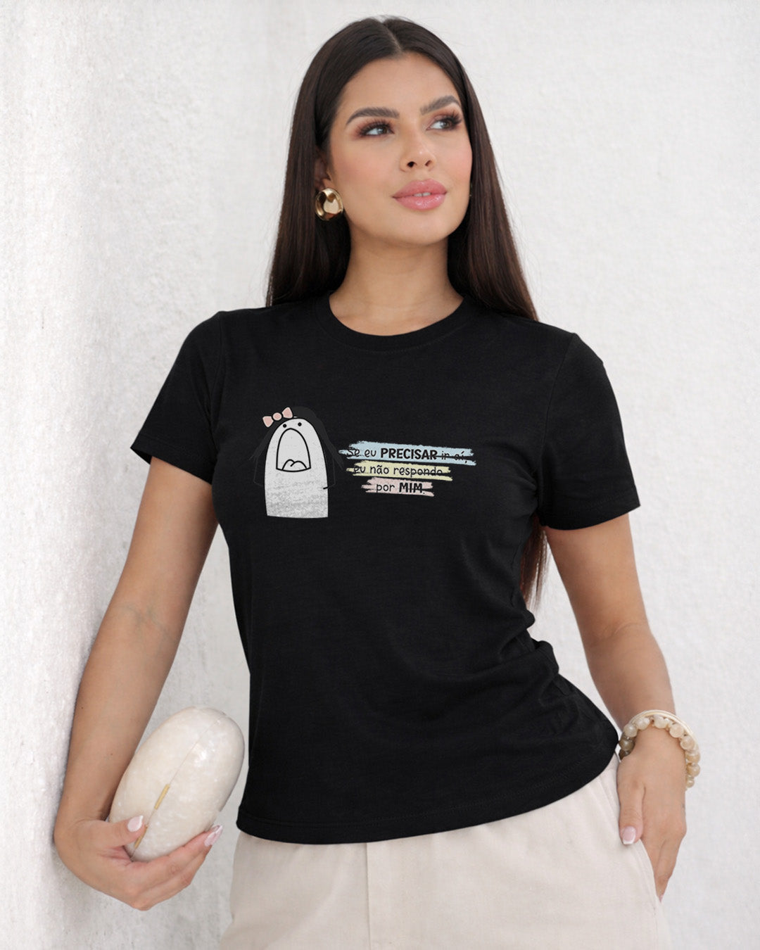 Camiseta Feminina 100% Algodão "Se Eu Precisar Ir Aí" Dia Das Mães