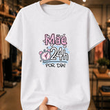 Camiseta Feminina 100% Algodão "Mãe 24h Por Dia" Dia Das Mães