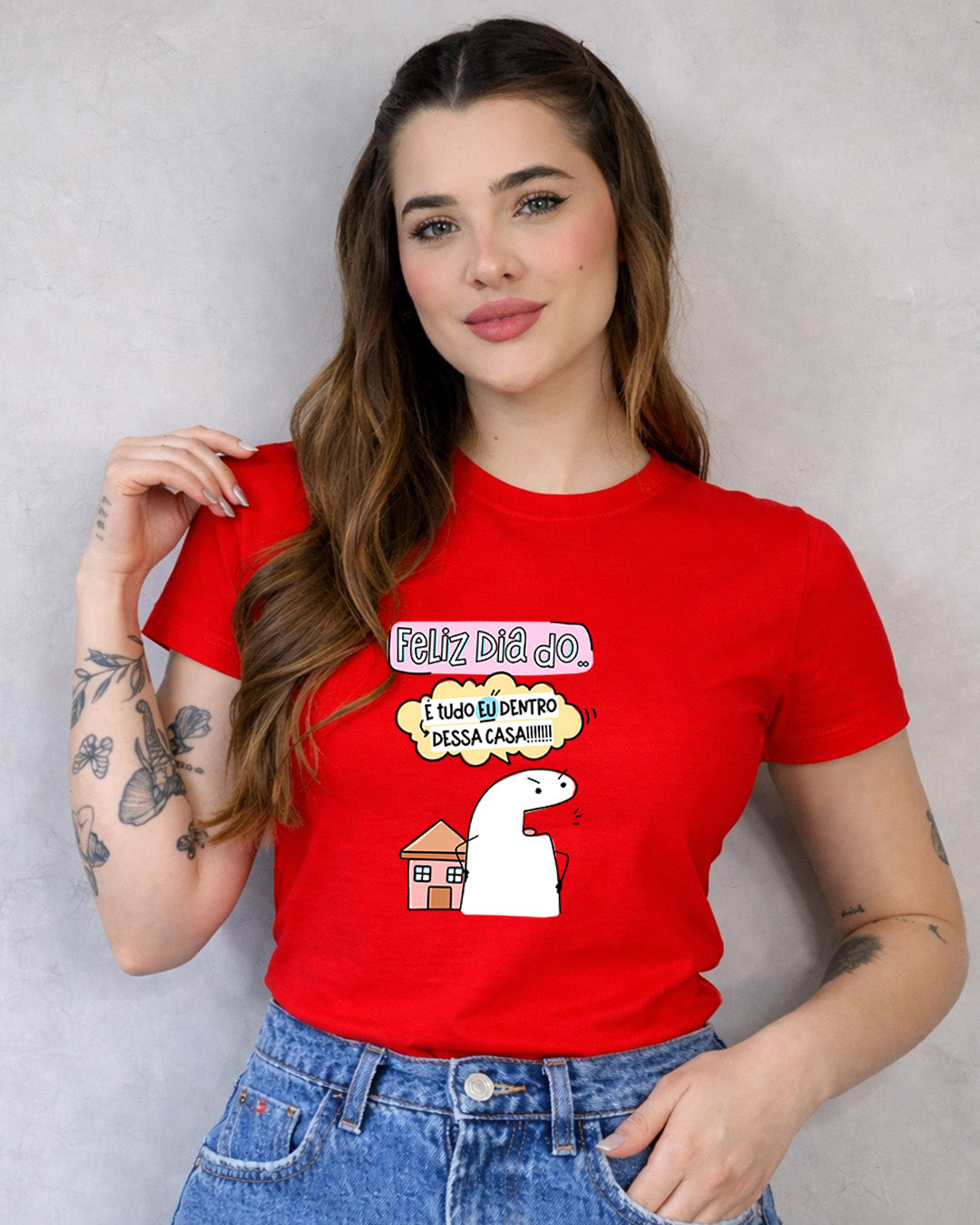 Camiseta Feminina 100% Algodão "É Tudo Eu" Dia Das Mães