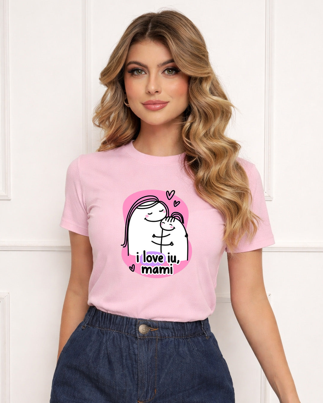 Camiseta Feminina 100% Algodão "I Love You Mami" Dia Das Mães