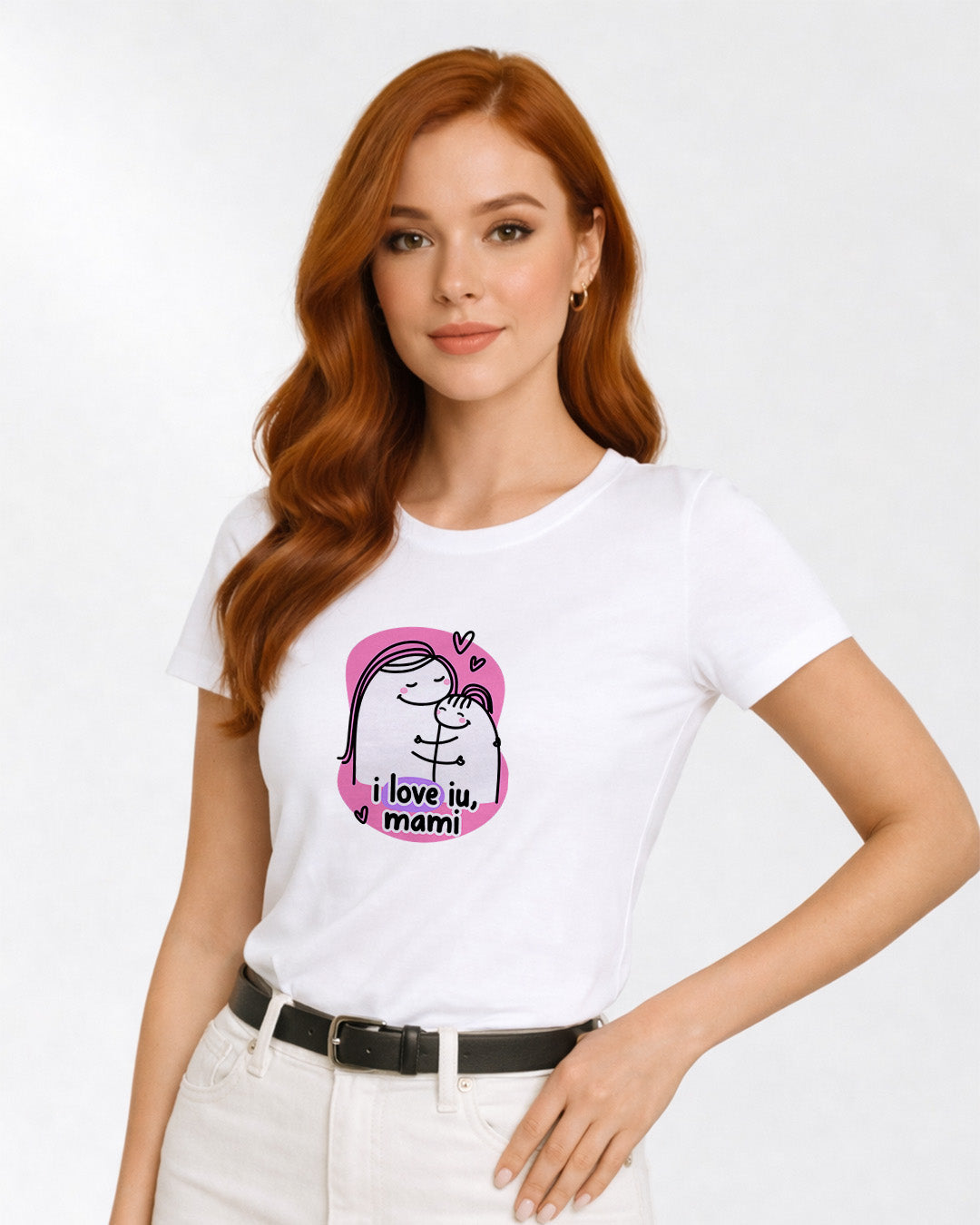 Camiseta Feminina 100% Algodão "I Love You Mami" Dia Das Mães
