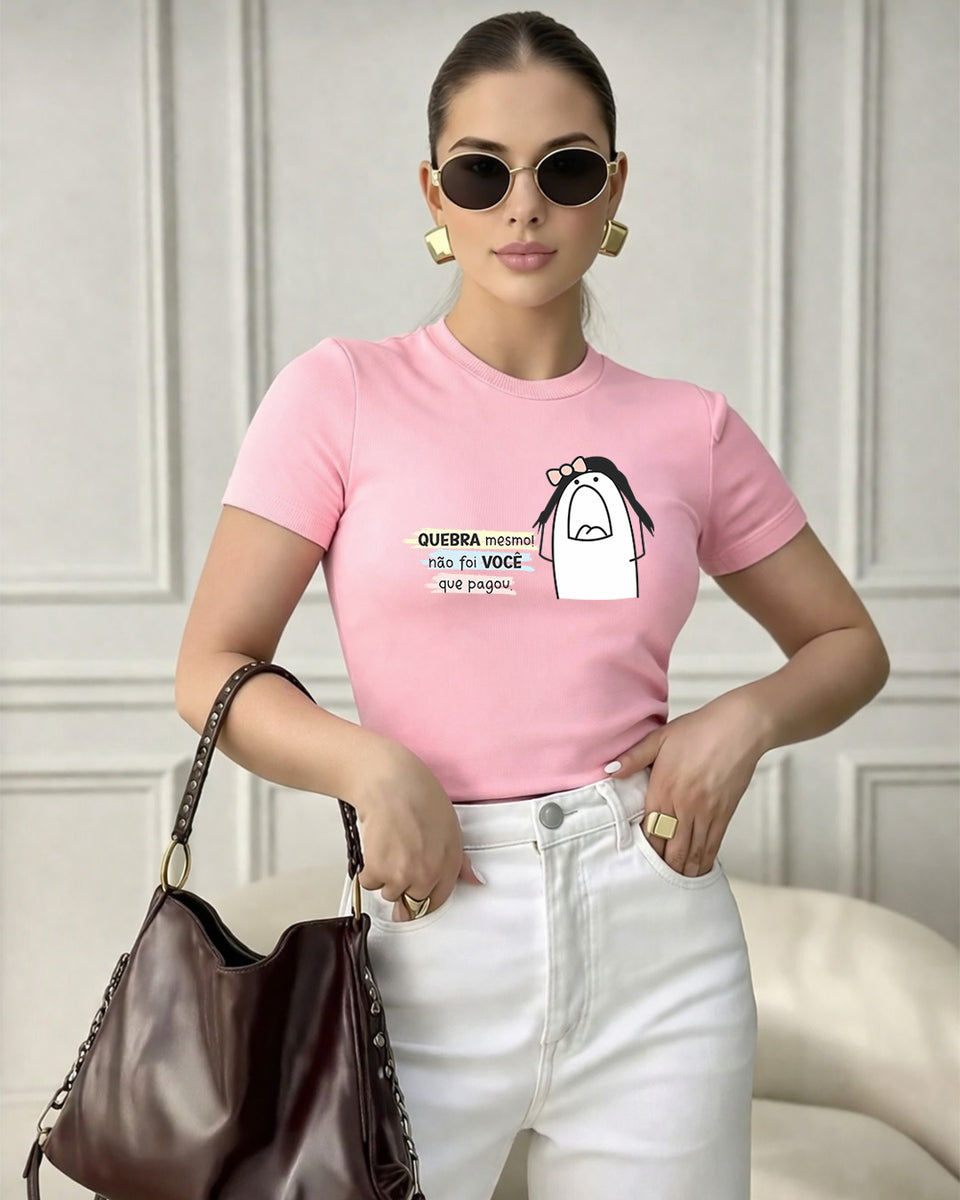 Camiseta Feminina 100% Algodão "Mãe Quebra Mesmo" Dia Das Mães