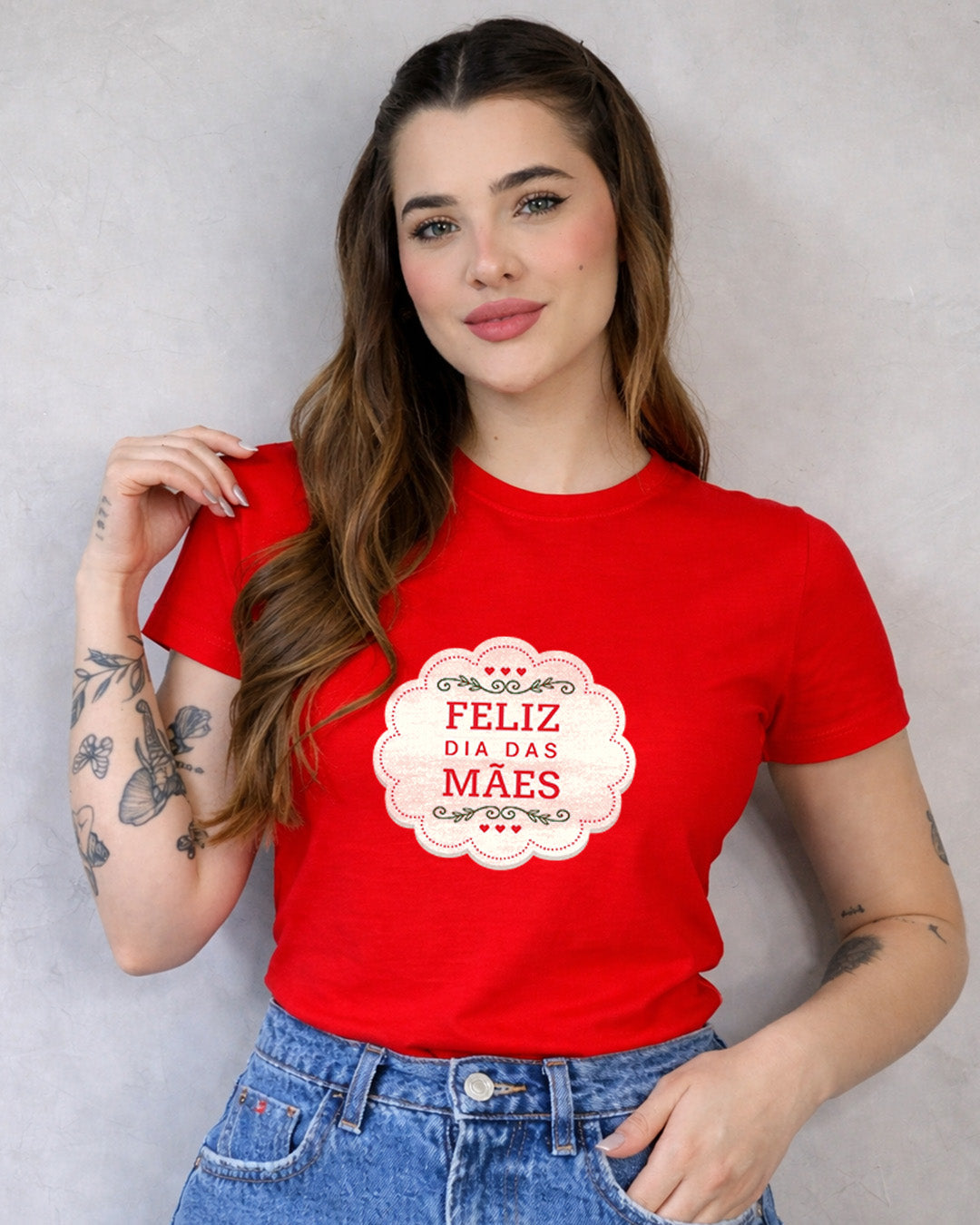 Camiseta Feminina 100% Algodão "Feliz Dia Das Mães Vintage" Dia Das Mães