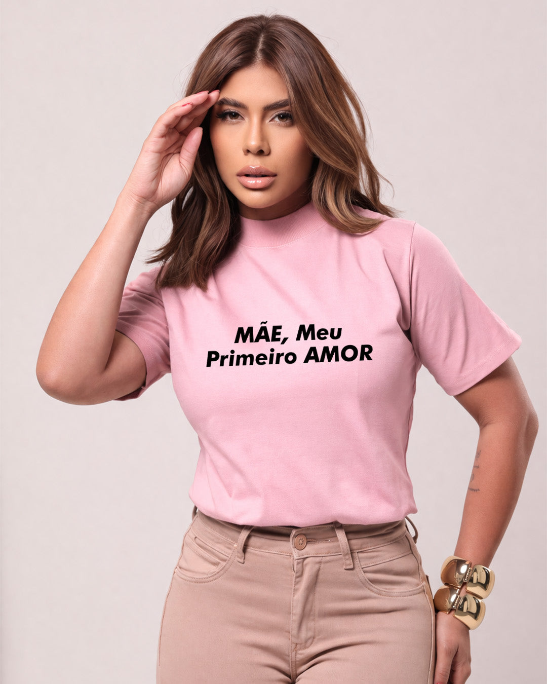 Camiseta Feminina 100% Algodão "Meu Primeiro Amor" Dia Das Mães