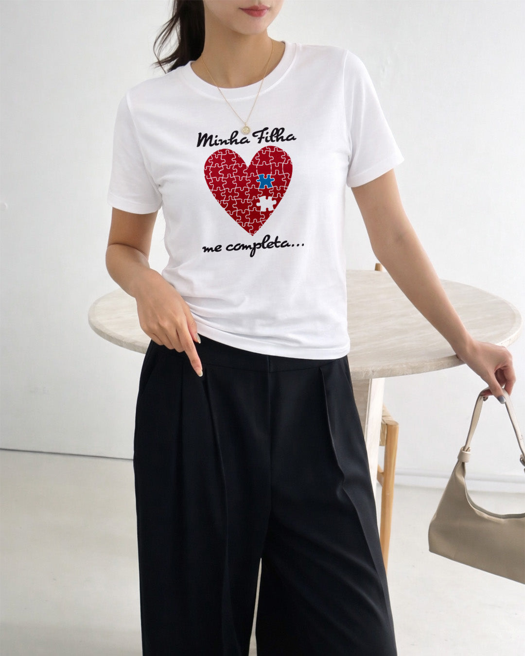 Camiseta Feminina 100% Algodão "Minha Filha" Dia Das Mães