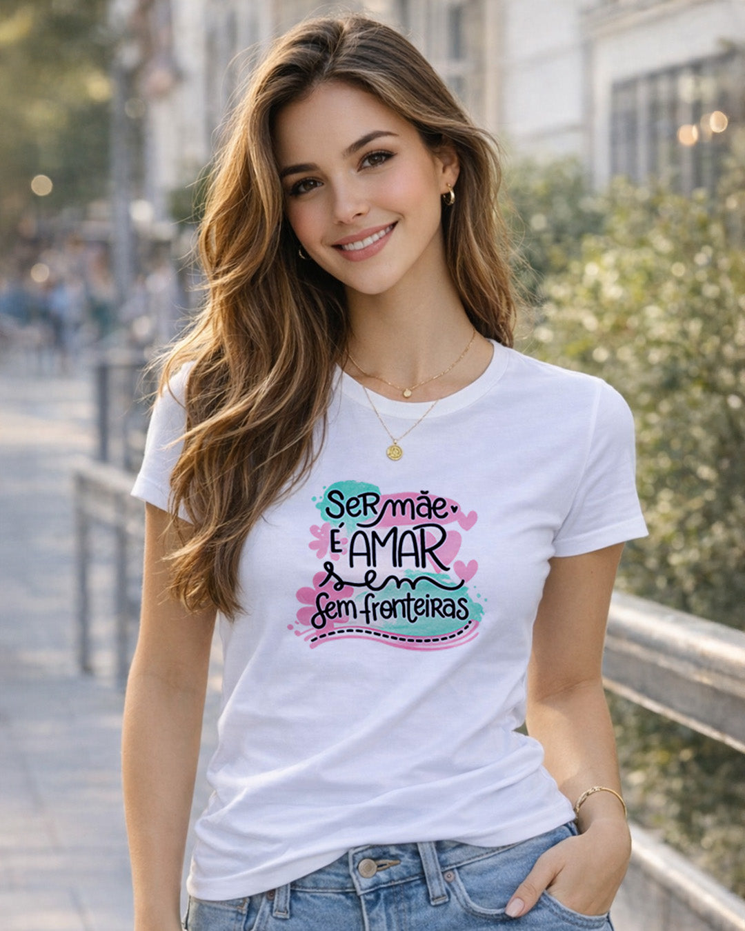 Camiseta Feminina 100% Algodão "Ser Mãe" Dia Das Mães