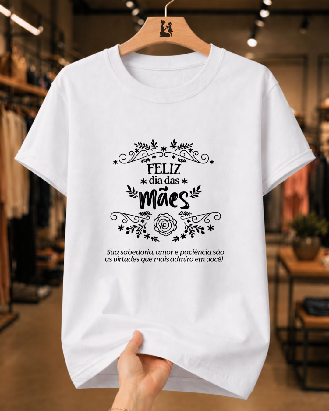 Camiseta Dia Das Mães Feminina "Feliz Dia Das Mães" 100% Algodão