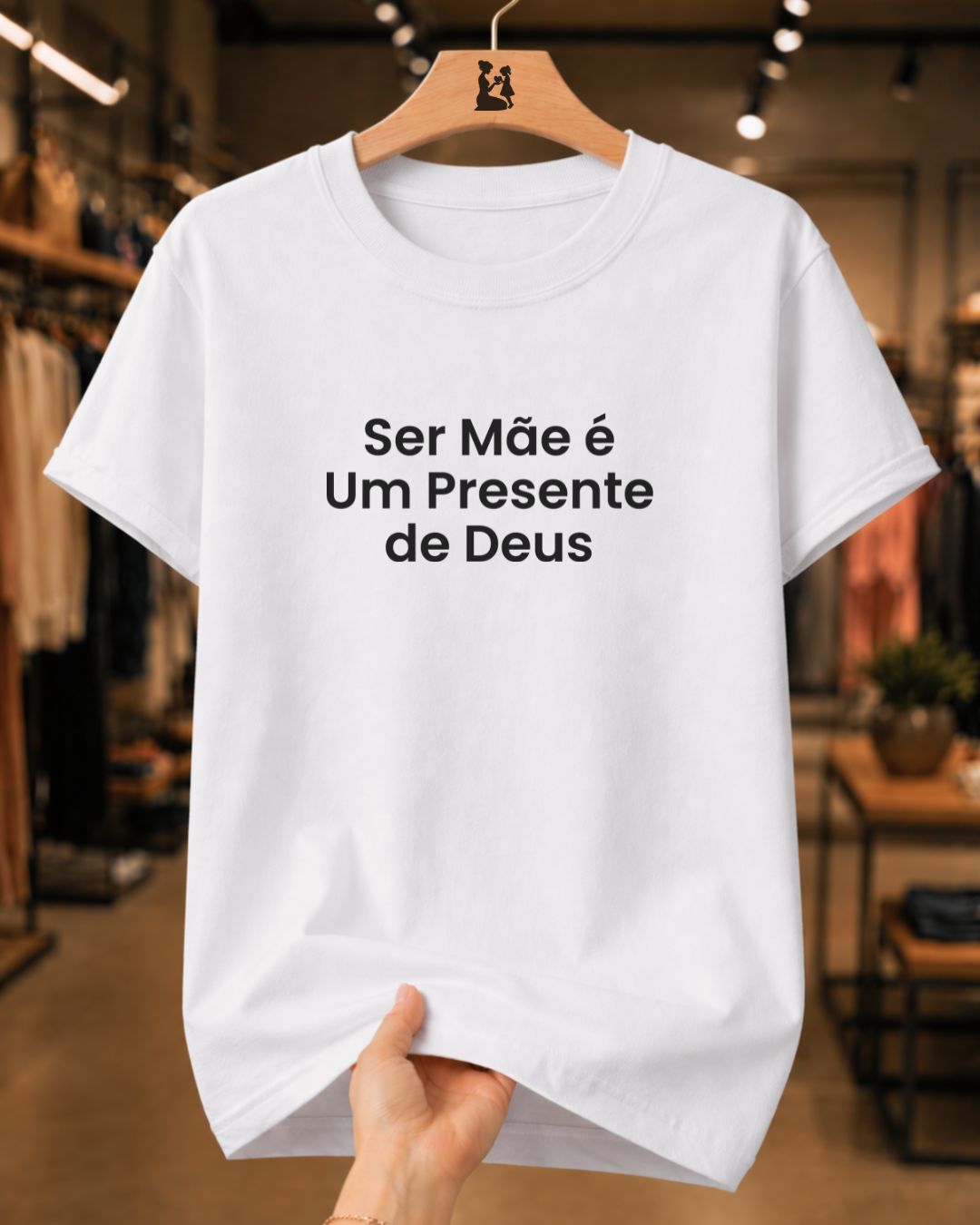 Camiseta Feminina 100% Algodão "Presente De Deus" Dia Das Mães