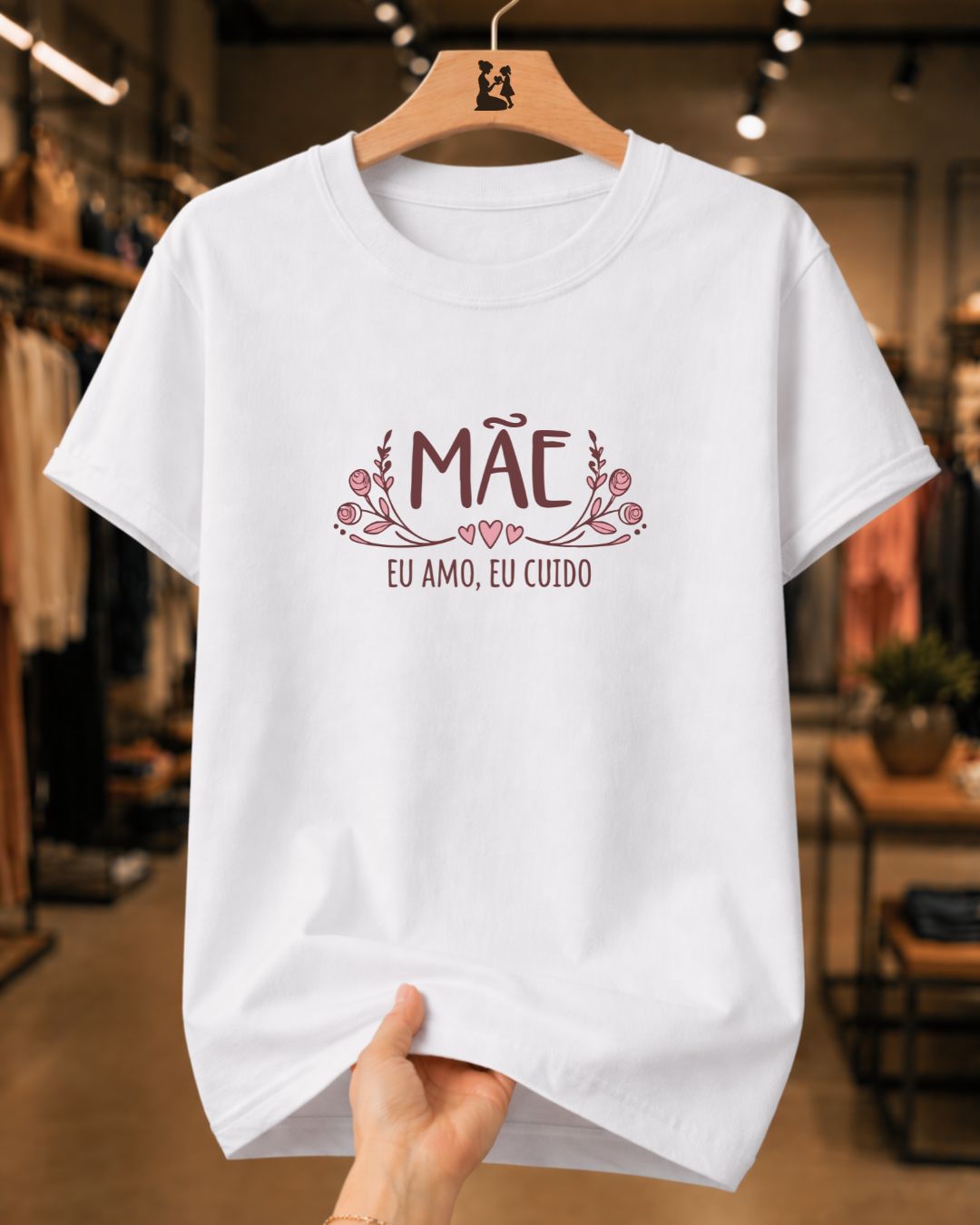 Camiseta Dia Das Mães Feminina "Eu Amo Eu Cuido" 100% Algodão