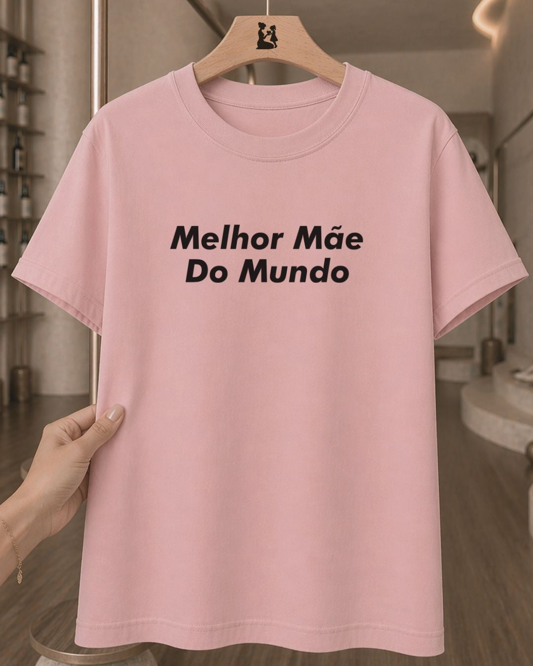 Camiseta Feminina 100% Algodão Frase "Melhor Mãe" Dia Das Mães