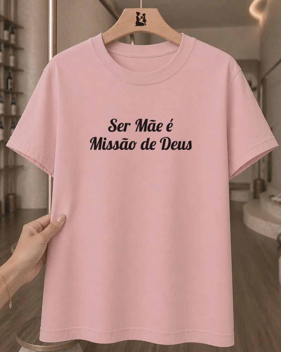 Camiseta Feminina 100% Algodão "Ser Mãe É Missão De Deus" Dia Das Mães