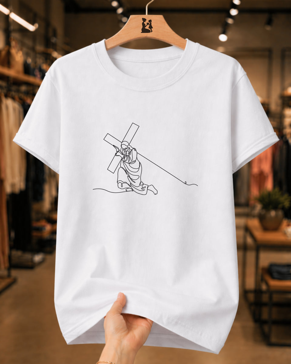 Camiseta Cristã Jesus Carregando A Cruz