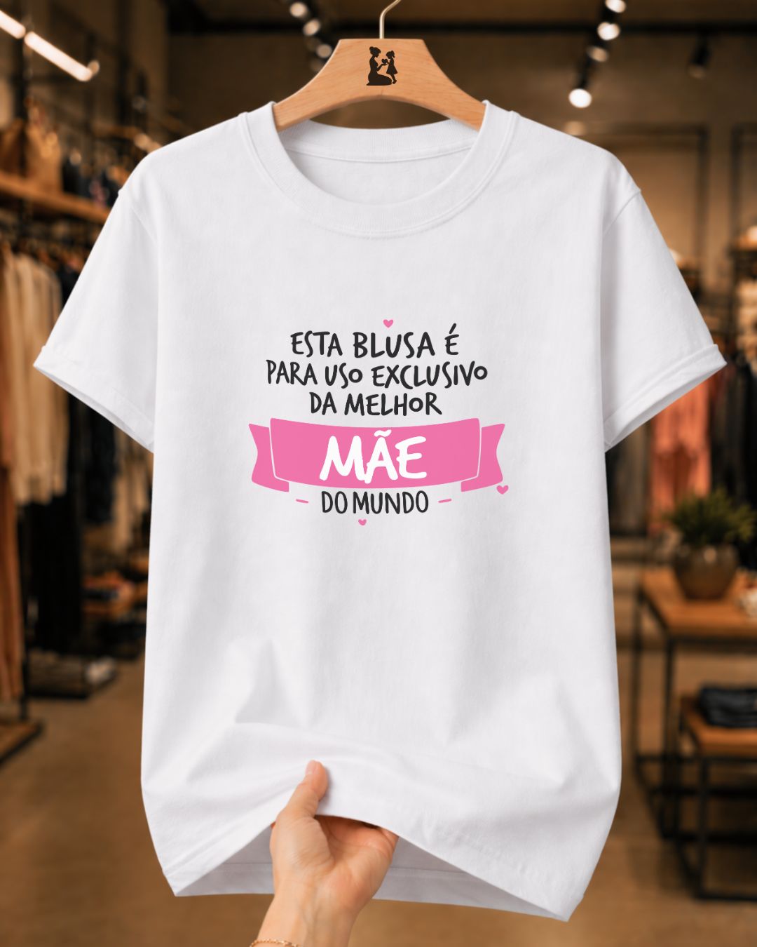 Camiseta Feminina 100% Algodão "Exclusiva Da Melhor Mãe" Dia Das Mães