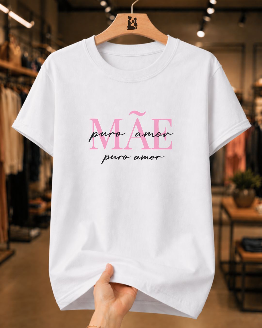 Camiseta Dia Das Mães Feminina "Mãe Puro Amor" 100% Algodão