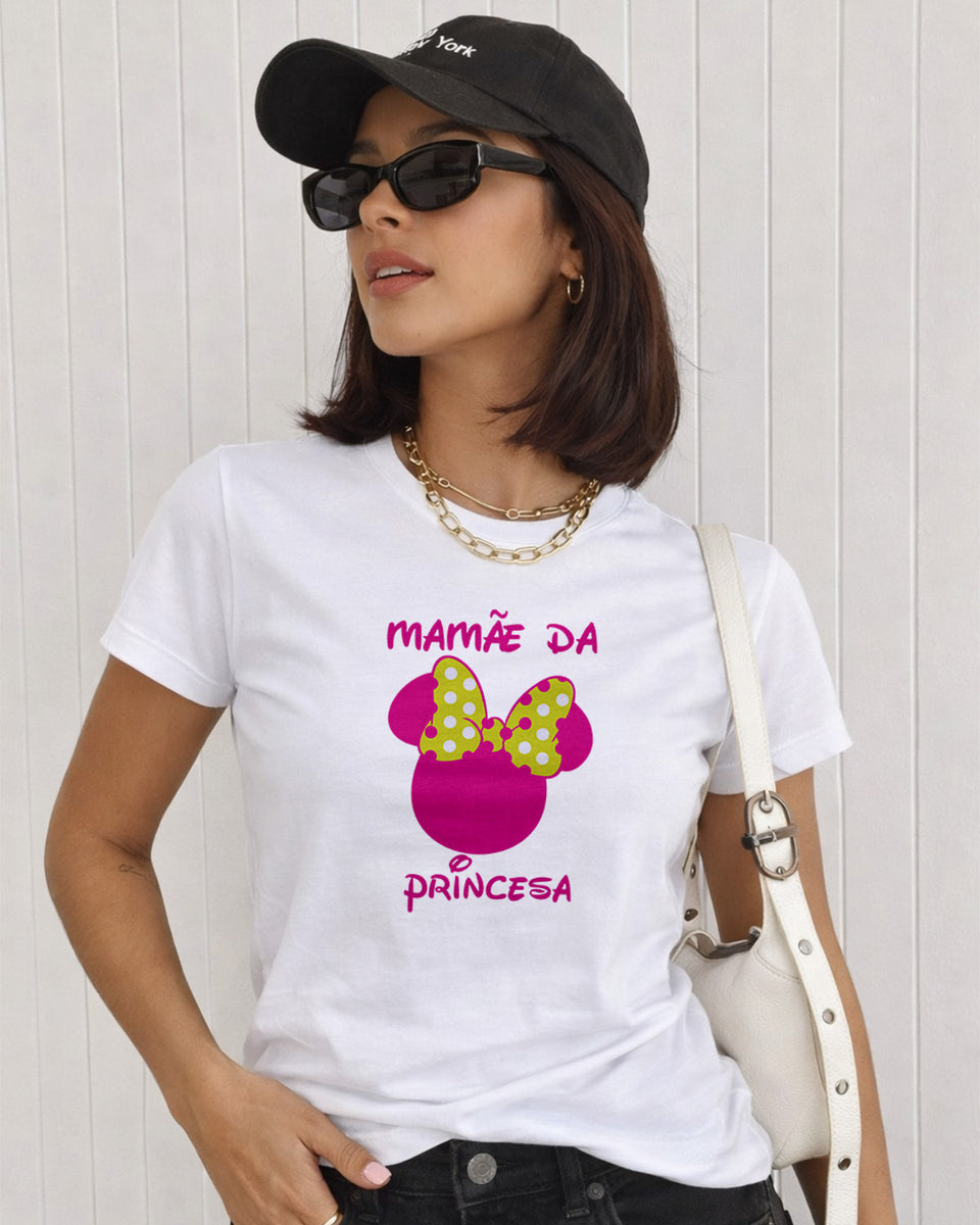 Camiseta Feminina 100% Algodão "Mamãe Da Princesa" Dia Das Mães