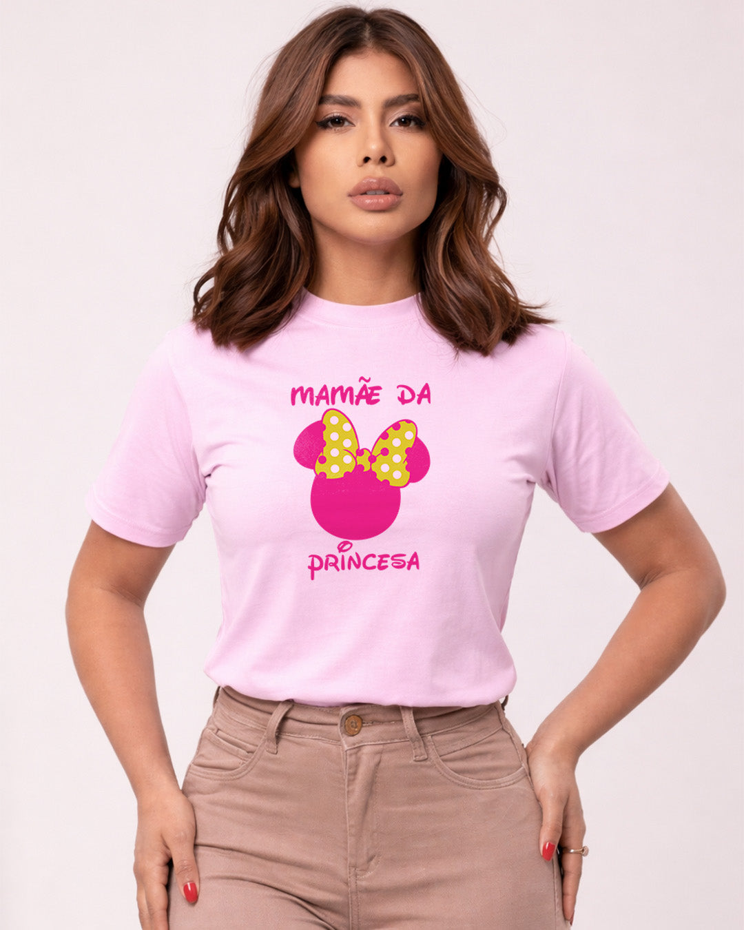 Camiseta Feminina 100% Algodão "Mamãe Da Princesa" Dia Das Mães